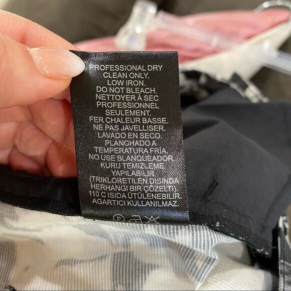 Tibi Arel Contrast Black White Slim Trousers Stretch Pants NWT Size 4 - Picture 9 of 9